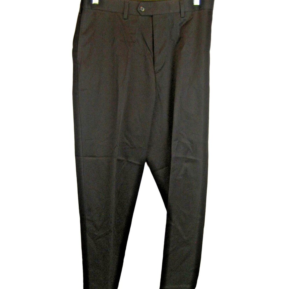 Mens Savane Navy Pleated Chino Pants sz 33x32